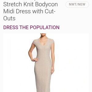 Dress the Population Bryce Dress 1X Pearl Silver New with tags